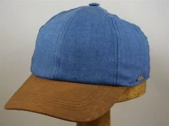 Wigens Baseball Cap Linnen Met Suede Look Blauw -Hoeden Winkel 1885083378