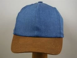 Wigens Baseball Cap Linnen Met Suede Look Blauw -Hoeden Winkel 1885083381