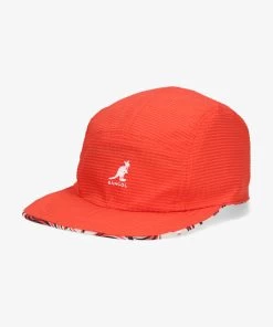 Kangol Facewave Reversible 5 Panel Khaki Orange Print -Hoeden Winkel 1888829619
