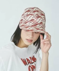 Kangol Facewave Reversible 5 Panel Khaki Orange Print -Hoeden Winkel 1888829622