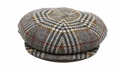 Borsalino Ballonpet Fleece Wol Ruit Camel Zwart Ivory -Hoeden Winkel 1896350964