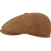 Stetson Hatteras Newsboy Cap Calf Split Cognac -Hoeden Winkel 1906233537