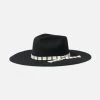Brixton Leigh Fedora Woolfelt Black -Hoeden Winkel 1907115552