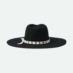 Brixton Leigh Fedora Woolfelt Black 10 Brixton Leigh Fedora Woolfelt Black -Hoeden Winkel 1907115558