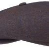 Stetson Newsboy Cap Hatteras Linen Wool Mix Herringbone Brown Indigo 1 Stetson Newsboy Cap Hatteras Linen Wool Mix Herringbone Brown Indigo -Hoeden Winkel 1907844078