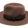 Borsalino Alessandria Fedora Cut Brim Taupe