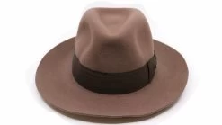 Borsalino Alessandria Fedora Cut Brim Taupe -Hoeden Winkel 1908300846