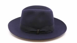 Borsalino Fedora Cut Brim Navy