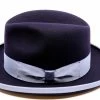 Baldini Homburg Haarvilt Navy Contrast Avio Blauw 2 Baldini Homburg Haarvilt Navy Contrast Avio Blauw -Hoeden Winkel 1910134479