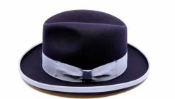 Baldini Homburg Haarvilt Navy Contrast Avio Blauw