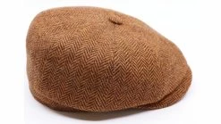 Alfonso Deste Kioto Newsboy Cap Scheerwol Visgraat Roest Bruin -Hoeden Winkel 1913560677