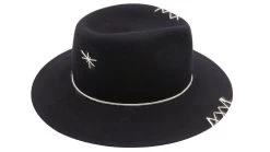 Panizza Bespoke Fedora Latina 27 Distressed High Roller Zwart -Hoeden Winkel 1917749325
