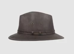 Hatland Yamill Fedora Leather Brown