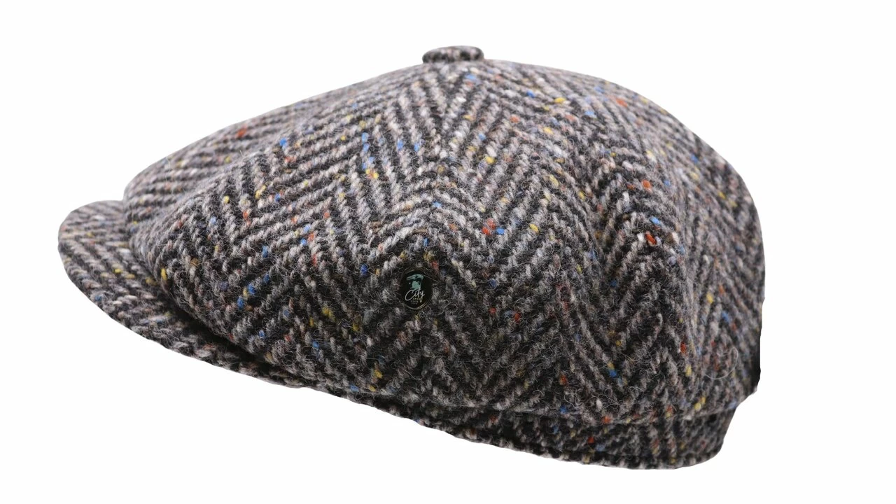 City Sport Ballonpet 121 Donegal Tweed Grof Visgraat Grijs Spikkel 4 City Sport Ballonpet 121 Donegal Tweed Grof Visgraat Grijs Spikkel - Afbeelding 2