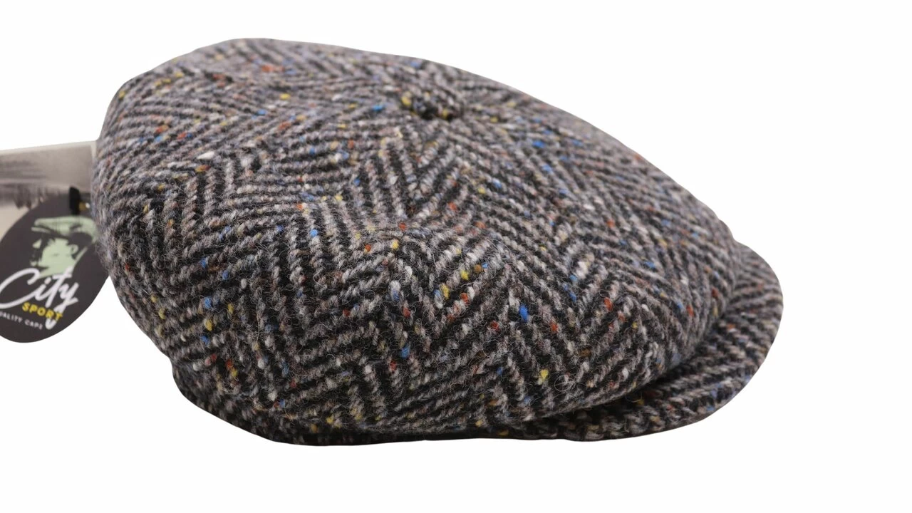 City Sport Ballonpet 121 Donegal Tweed Grof Visgraat Grijs Spikkel 6 City Sport Ballonpet 121 Donegal Tweed Grof Visgraat Grijs Spikkel - Afbeelding 4