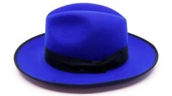 Panizza Fedora Napoli Wolvilt Kobalt En Zwart