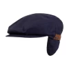 Wigens Vintage Flat Cap Wax Cotton Navy