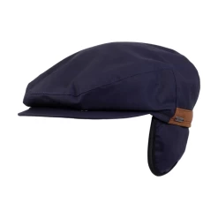 Wigens Vintage Flat Cap Wax Cotton Navy