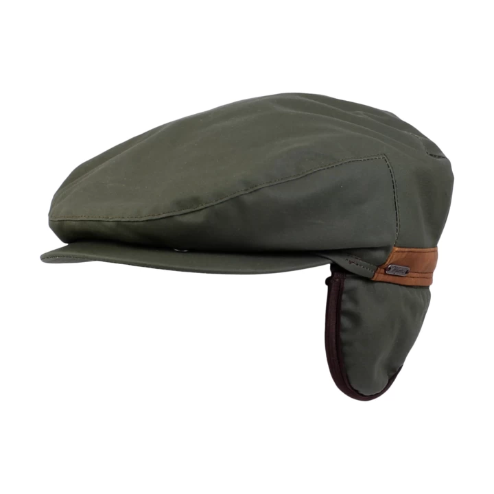 Wigens Vintage Flat Cap Wax Cotton Olive 3 Wigens Vintage Flat Cap Wax Cotton Olive