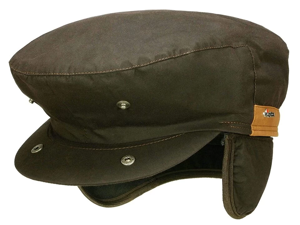 Wigens Vintage Flat Cap Wax Cotton Olive 4 Wigens Vintage Flat Cap Wax Cotton Olive - Afbeelding 2