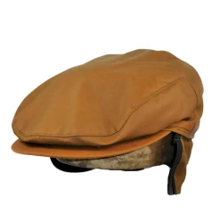 Wigens Vintage Flat Cap Wax Cotton Cognac
