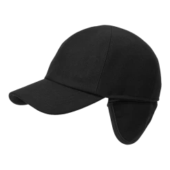 Wigens Baseball Classic Cap Met Oorklep Wol Black