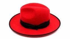 Panizza Fedora Napoli Wolvilt Rood En Zwart