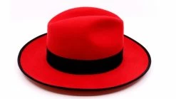 Panizza Fedora Napoli Wolvilt Rood En Zwart -Hoeden Winkel 1927121040