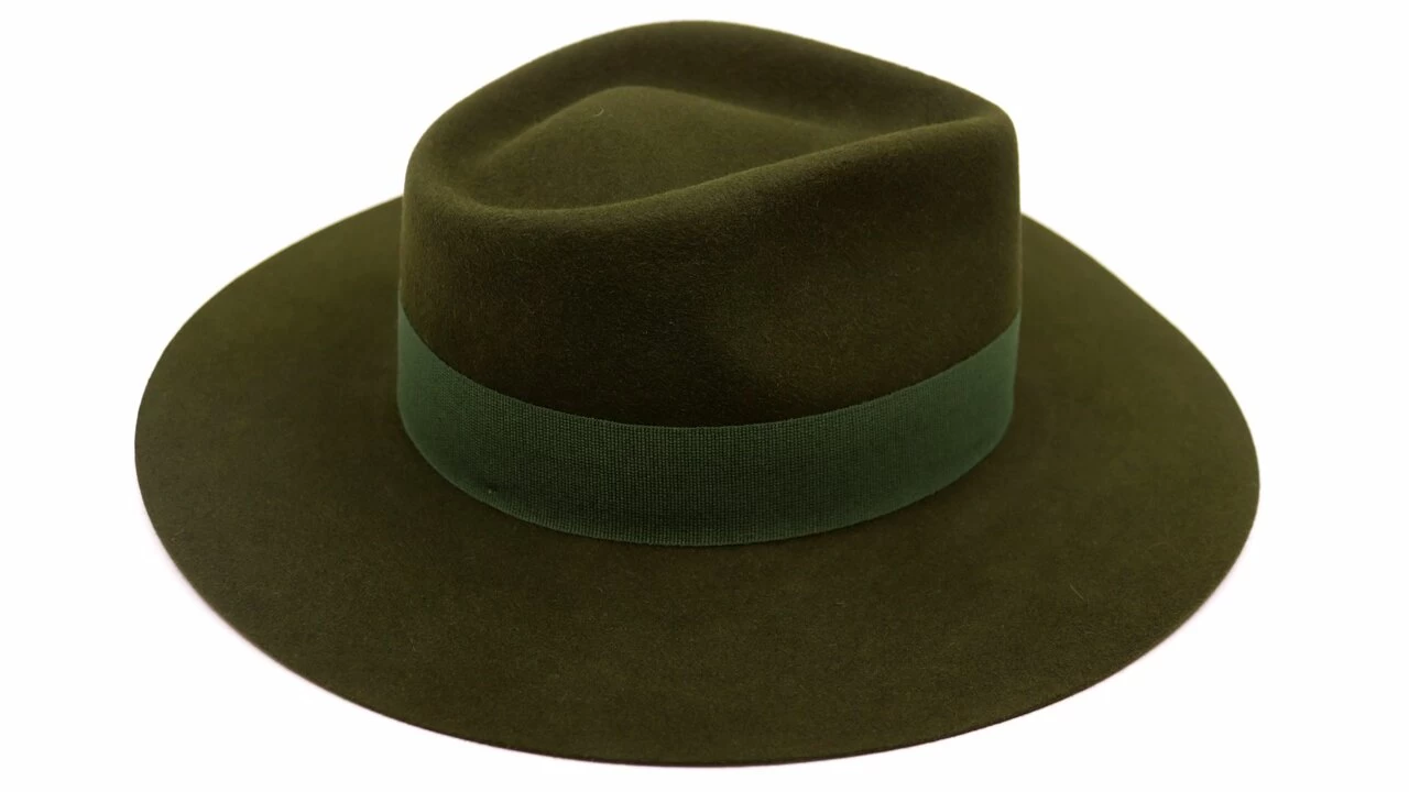 Panizza Fedora Trapani Haarvilt Mosgroen 6 Panizza Fedora Trapani Haarvilt Mosgroen - Afbeelding 4