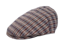 Borsalino Engelse Pet Crossover Katoen En Linnen Mix Ruit Beige Bruin Blauw