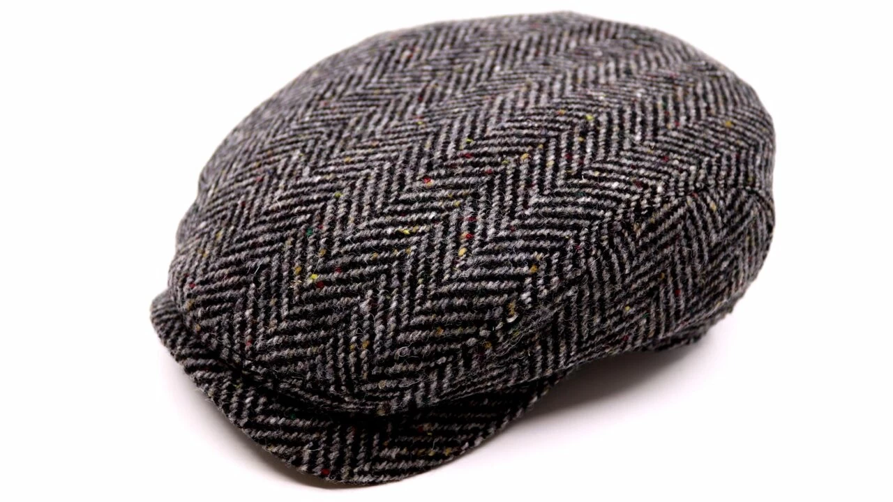 Wigens Ivy Contemporary Flat Cap Virgin Herringbone Wool Dark Grey 3 Wigens Ivy Contemporary Flat Cap Virgin Herringbone Wool Dark Grey