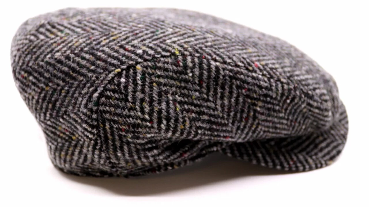 Wigens Ivy Contemporary Flat Cap Virgin Herringbone Wool Dark Grey 4 Wigens Ivy Contemporary Flat Cap Virgin Herringbone Wool Dark Grey - Afbeelding 2