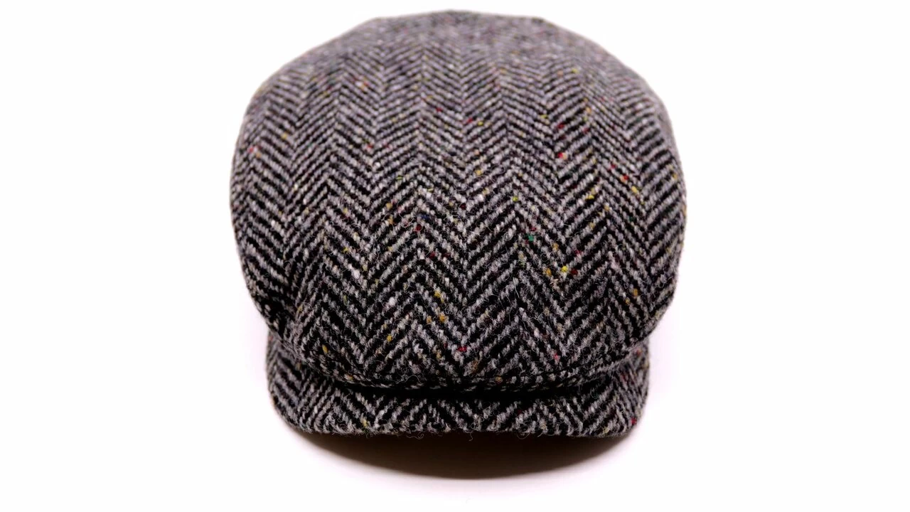 Wigens Ivy Contemporary Flat Cap Virgin Herringbone Wool Dark Grey 5 Wigens Ivy Contemporary Flat Cap Virgin Herringbone Wool Dark Grey - Afbeelding 3
