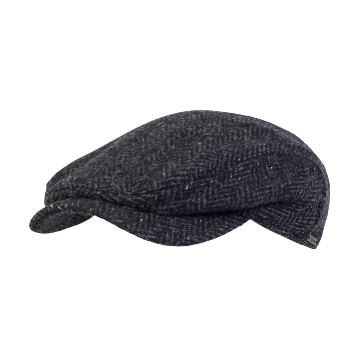 Wigens Ivy Contemporary Flat Cap Virgin Herringbone Wool Dark Grey 6 Wigens Ivy Contemporary Flat Cap Virgin Herringbone Wool Dark Grey - Afbeelding 4
