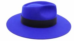 Bronte Fedora Bowie Wolvilt Royal Blue -Hoeden Winkel 1929521910