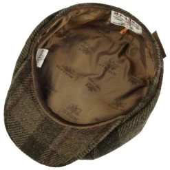 Stetson Hatteras Newsboy Cap Harris Tweed Groen Streep Rood -Hoeden Winkel 1932759756