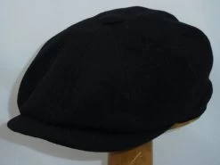 Stetson Hatteras Newsboy Cap Wol Kasjmier Mix Black -Hoeden Winkel 1932900972