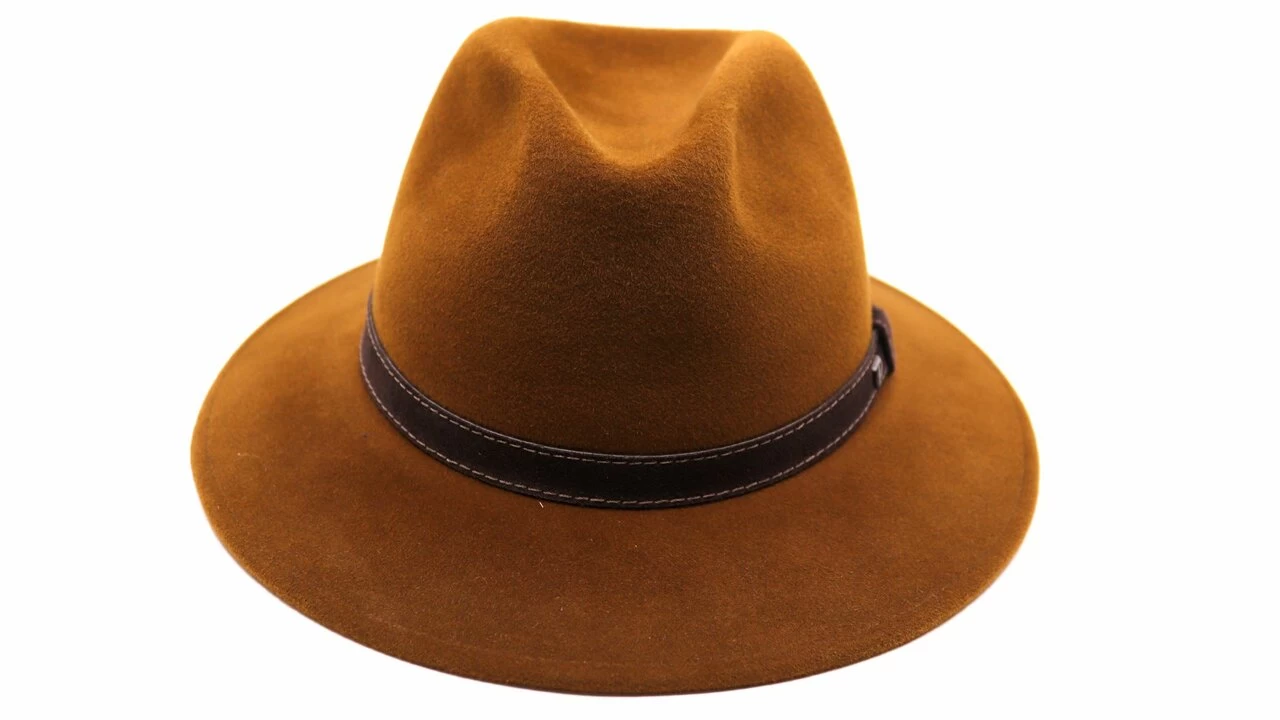 Panizza Fedora Parma 00 Premium Haarvilt Cognac 4 Panizza Fedora Parma 00 Premium Haarvilt Cognac - Afbeelding 2