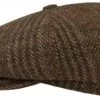 Stetson Newsboy Cap Hatteras Harris Tweed Taupe Oker Groen 1 Stetson Newsboy Cap Hatteras Harris Tweed Taupe Oker Groen -Hoeden Winkel 1937270622