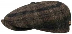 Stetson Newsboy Cap Hatteras Wol Bijenwas Ruit Groen Blauw