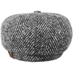 Stetson Newsboy Cap Hatteras Tweed Visgraat Antraciet -Hoeden Winkel 1937835489