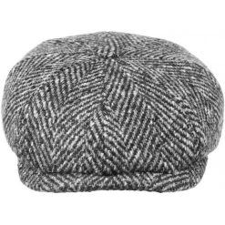 Stetson Newsboy Cap Hatteras Tweed Visgraat Antraciet -Hoeden Winkel 1937835498