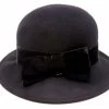 Bedacht Cloche Vive Woolfelt Black -Hoeden Winkel 1940266287
