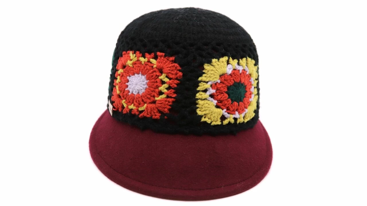 Bedacht Cap Embroidery Woolfelt Bordeaux 4 Bedacht Cap Embroidery Woolfelt Bordeaux - Afbeelding 2