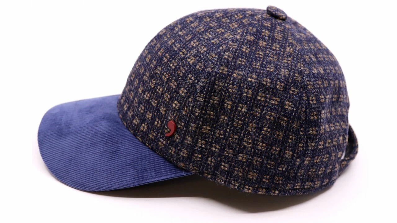 Alfonso Deste Baseball Cap Wol Blok Beige Blauw 3 Alfonso Deste Baseball Cap Wol Blok Beige Blauw