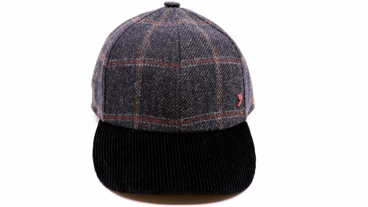 Alfonso Deste Baseball Cap Wol Grijs Geruit 5 Alfonso Deste Baseball Cap Wol Grijs Geruit - Afbeelding 3