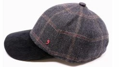 Alfonso Deste Baseball Cap Wol Grijs Geruit