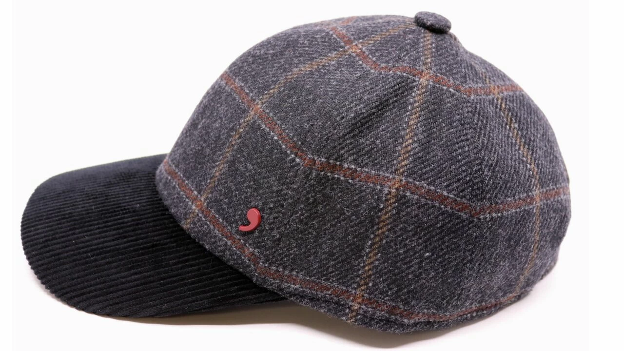 Alfonso Deste Baseball Cap Wol Grijs Geruit 3 Alfonso Deste Baseball Cap Wol Grijs Geruit