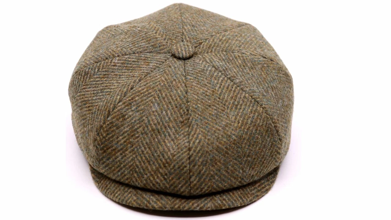 Alfonso Deste Kioto Newsboy Cap Scheerwol Visgraat Saliegroen 5 Alfonso Deste Kioto Newsboy Cap Scheerwol Visgraat Saliegroen - Afbeelding 3