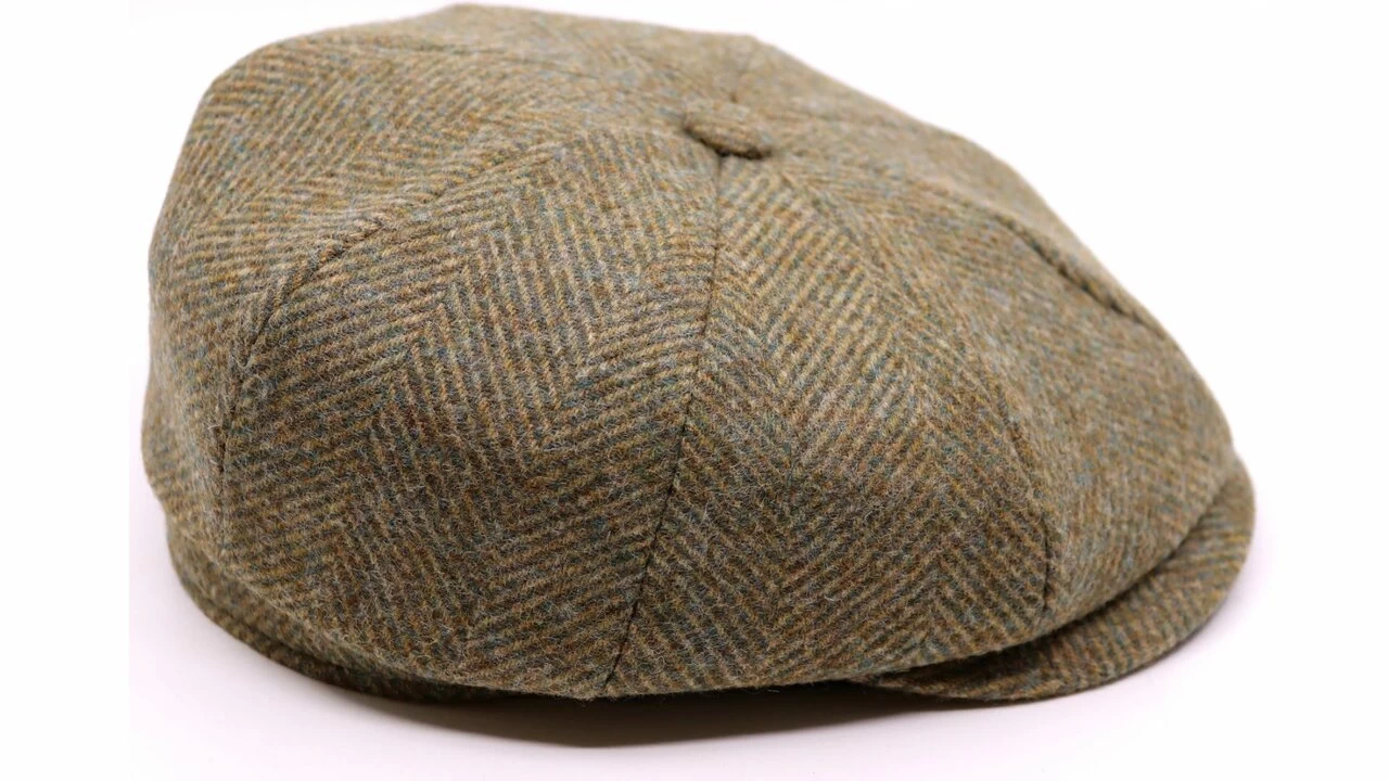 Alfonso Deste Kioto Newsboy Cap Scheerwol Visgraat Saliegroen 4 Alfonso Deste Kioto Newsboy Cap Scheerwol Visgraat Saliegroen - Afbeelding 2